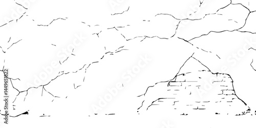 Closeup of dry fissure ground. White dried and cracked ground earth background.Gray crack on earth texture. erosion.	