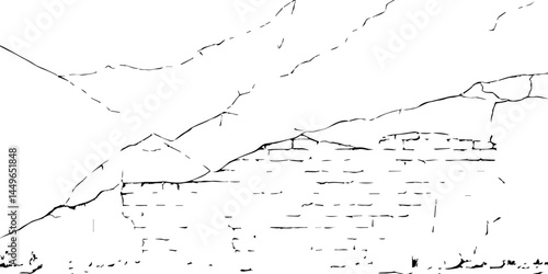 Closeup of dry fissure ground. White dried and cracked ground earth background.Gray crack on earth texture. erosion.	