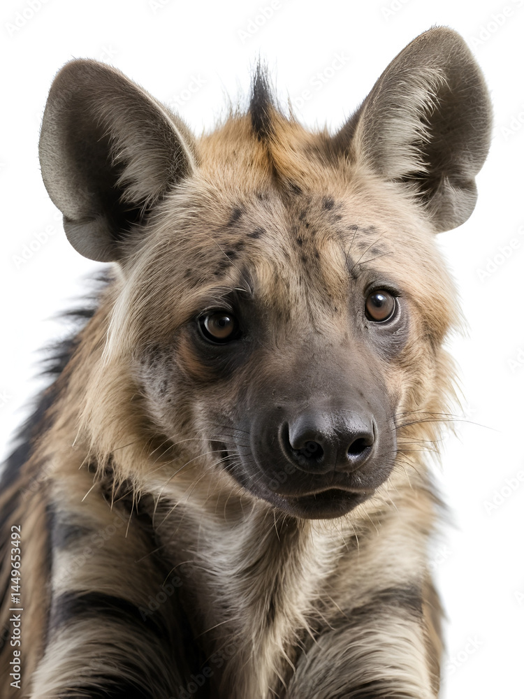 Striped Hyena in front of a white background Striped Hyena in front of a white background