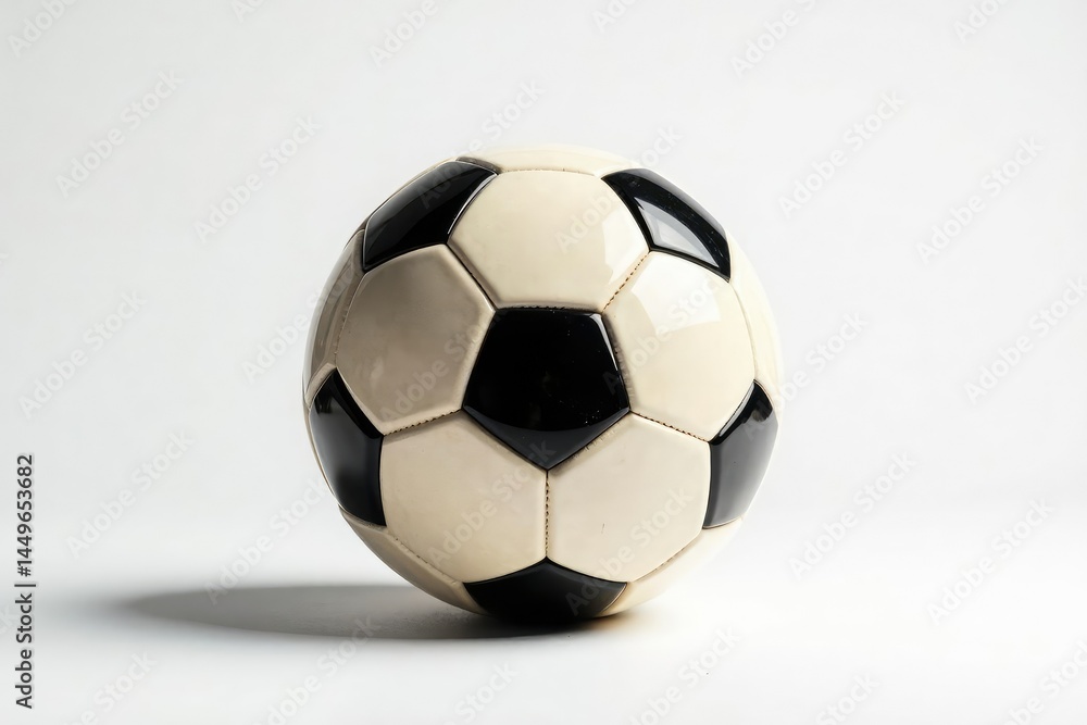 Naklejka premium Perfectly centered football against pure white backdrop , football, white