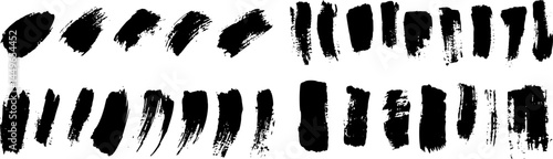 Dynamic Brushstrokes: A captivating collection of bold, textured black brushstrokes on a clean backdrop, perfect for adding artistic flair and graphic appeal to any project.