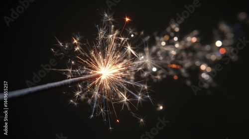 Wallpaper Mural A bright sparkler burns against a dark background, casting a warm glow and creating a magical, celebratory atmosphere. Torontodigital.ca