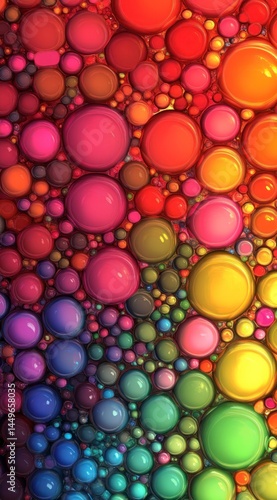 Colorful oil bubbles, vibrant rainbow gradient, abstract background, science, design
