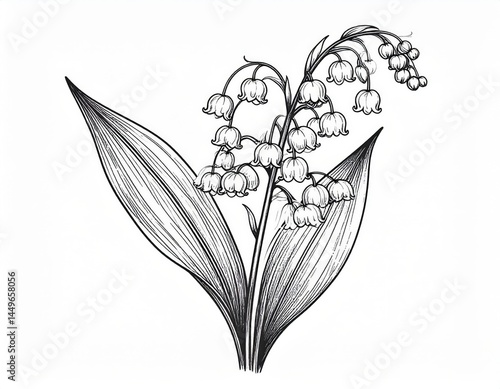 Nature’s Precision- A Detailed Drawing of Lily of the Valley 