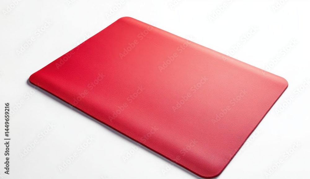 Red Textured Rectangular Mat on White Background Red Textured Rectangular Mat on White Background