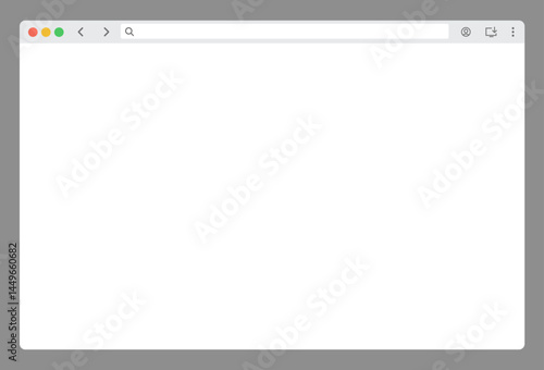 Browser window website mockup template with frames for PC, laptop, tablet, and mobile devices, perfect for UI and web design presentations. Clean vector illustration for responsive layouts.