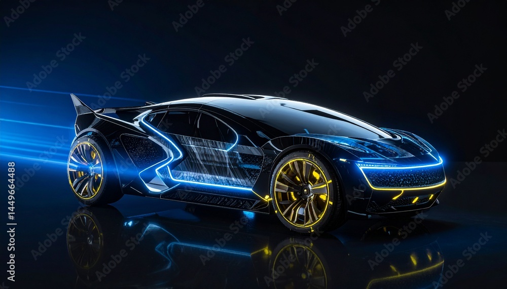 Futuristic Sci-Fi Neon Car 13 Futuristic Sci-Fi Neon Car 13
