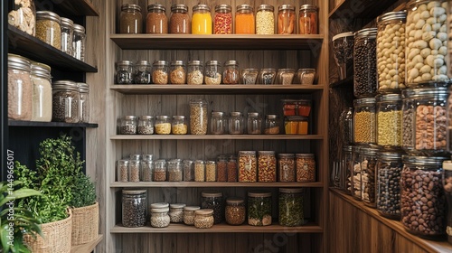 Wallpaper Mural Pantry with Various Ingredients in Jars Torontodigital.ca