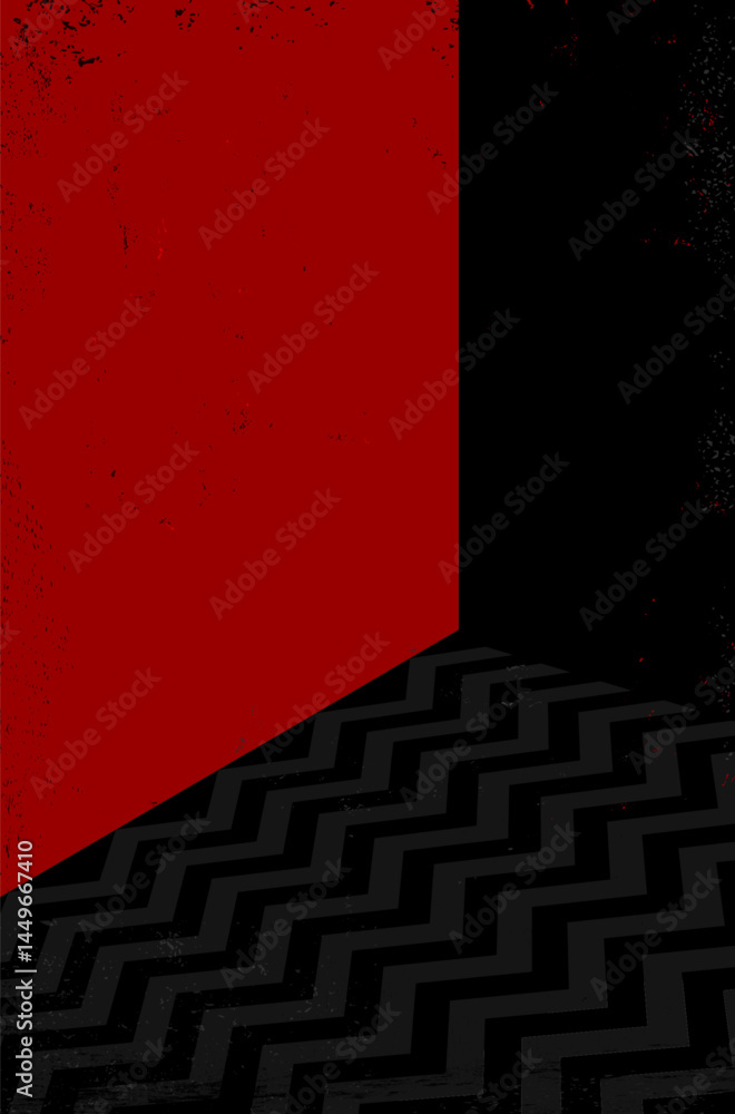 Obraz premium Bold Red and Black Abstract Geometric Art Composition