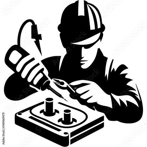 Skilled Technician Repairing Electronics