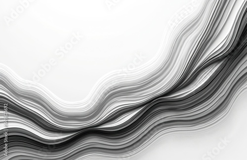 Obraz na płótnie Abstract visual illustration features flowing wave lines, monochrome color palette. Design element for modern decor, web design, product presentation. Artistic wavy texture, elegant background. w salonie
