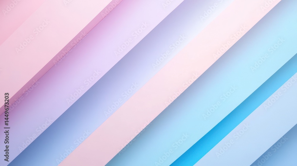 Fototapeta premium Pastel-toned diagonal stripes create a soft color gradient.
