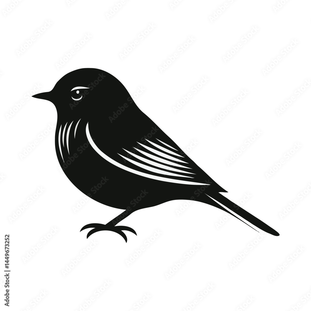 Fototapeta premium Bird silhouette vector on white background