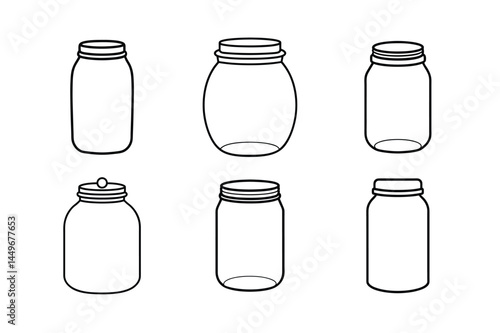 Jam jar outline  vector bundle  illustration, Jam jar Line art