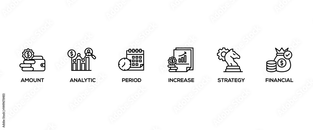 Sales growth banner web icon vector illustration concept with icon of amount, analytic, period, increase, strategy, economy and financial Sales growth banner web icon vector illustration concept with icon of amount, analytic, period, increase, strategy, economy and financial