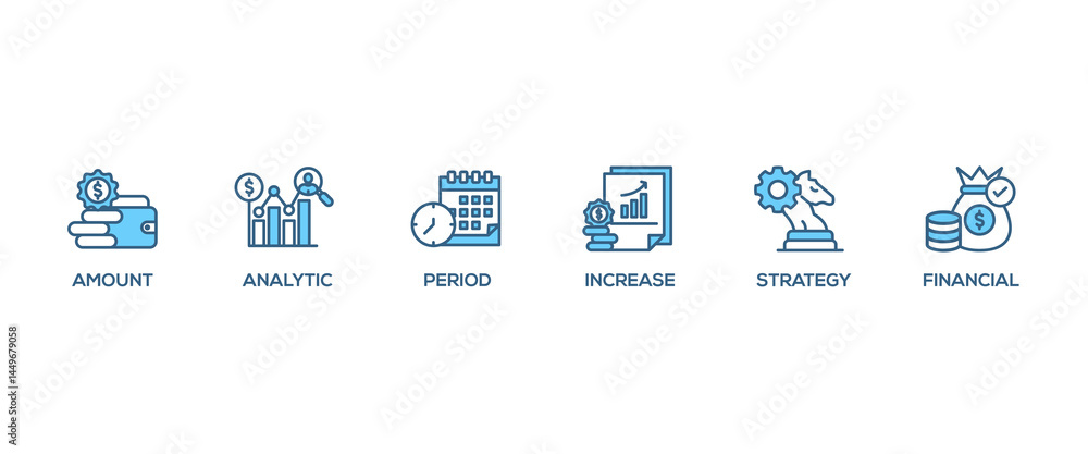 Sales growth banner web icon vector illustration concept with icon of amount, analytic, period, increase, strategy, economy and financial Sales growth banner web icon vector illustration concept with icon of amount, analytic, period, increase, strategy, economy and financial