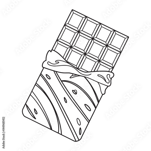 Chocolate Bar with Wrapper, Melting Design