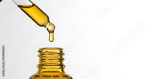 Aroma oil flowing from a dropper