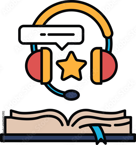 A book with a microphone and a star on it