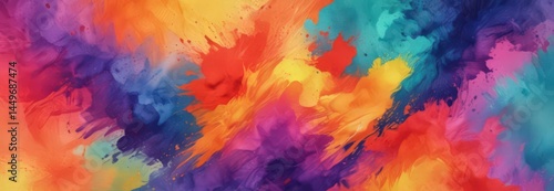 Vibrant hues blend, textured paper, abstract watercolor  , painting, colorful