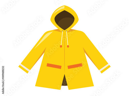 Raincoat stock illustration, yellow raincoat design element