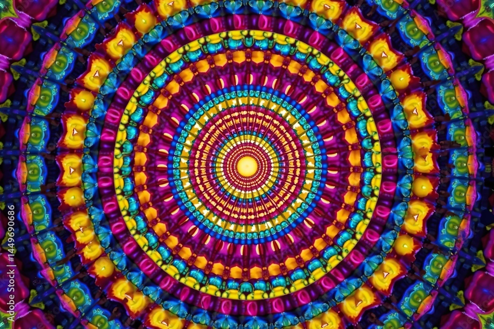 Symmetrical repeating circles creating a radiating effect, gradient, shape, illusion Symmetrical repeating circles creating a radiating effect, gradient, shape, illusion