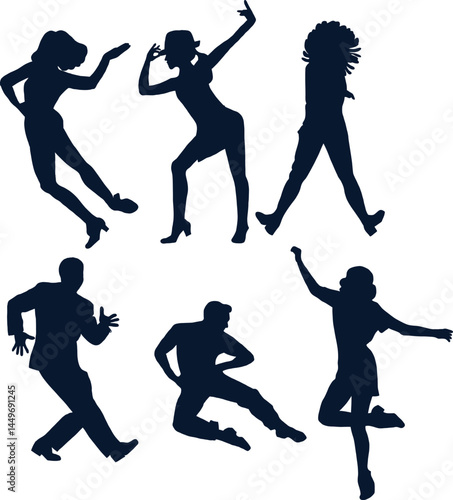 Hand-Drawn Dancer Silhouette Set – Artistic Dance Pose Collection
