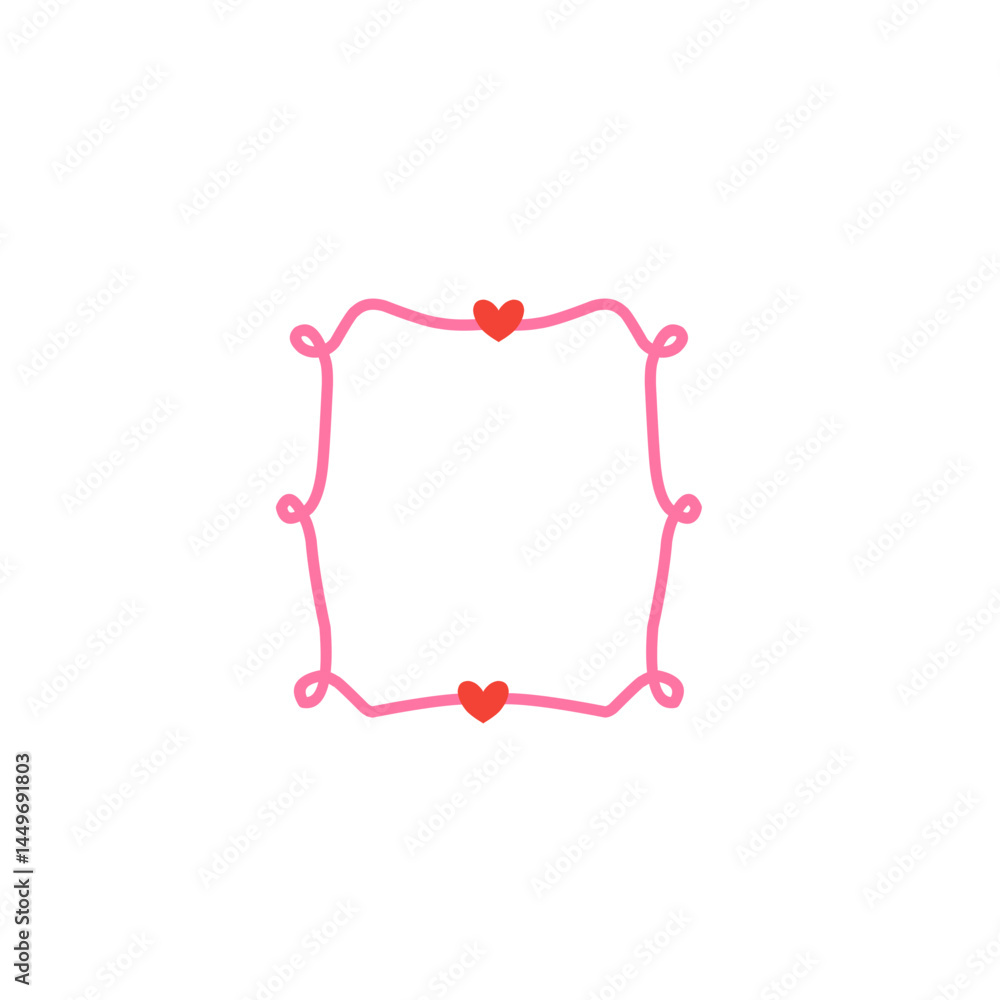 Doodle hand drawn frames with heart Doodle hand drawn frames with heart