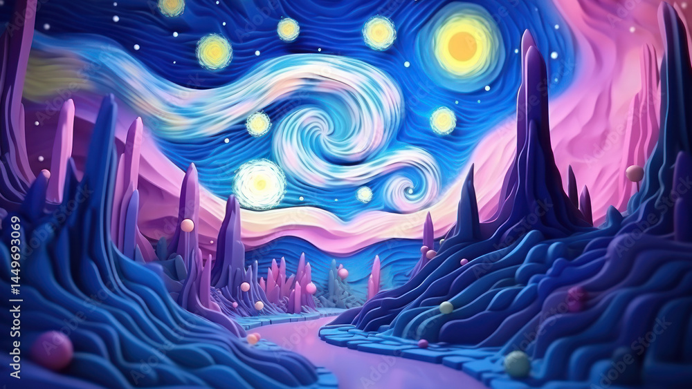 Graphics cartoon purple night design Graphics cartoon purple night design