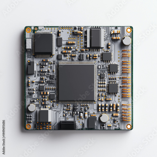 Abstract top-down view of a sensor circuit board