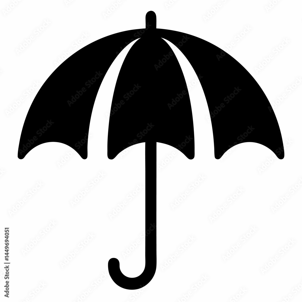 Umbrella black vector on white background. Umbrella black vector on white background.