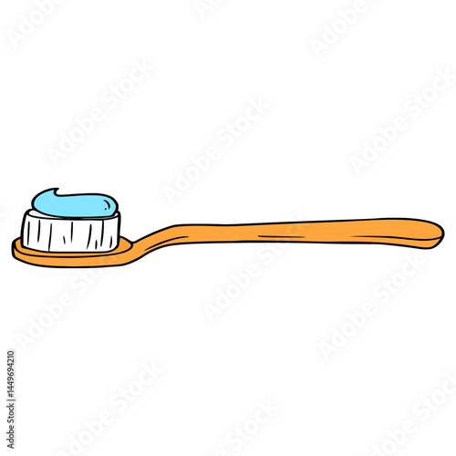 toothbrush and toothpaste illustration hand drawn isolated vector