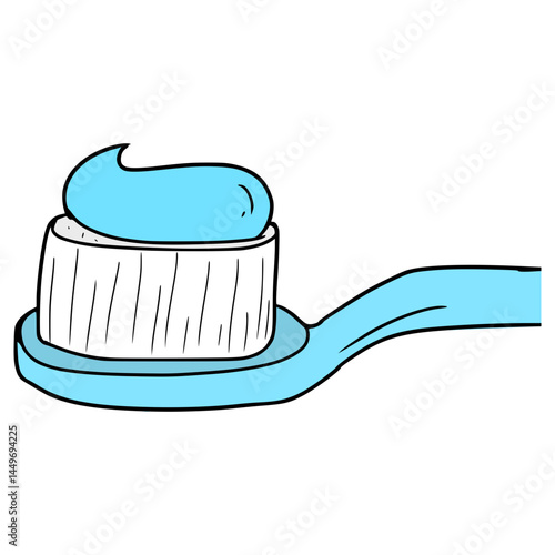 toothbrush and toothpaste illustration hand drawn isolated vector