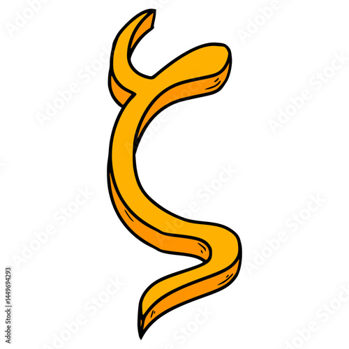 zeta symbol illustration hand drawn isolated vector