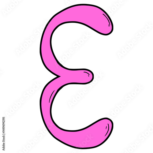epsilon symbol illustration hand drawn isolated vector