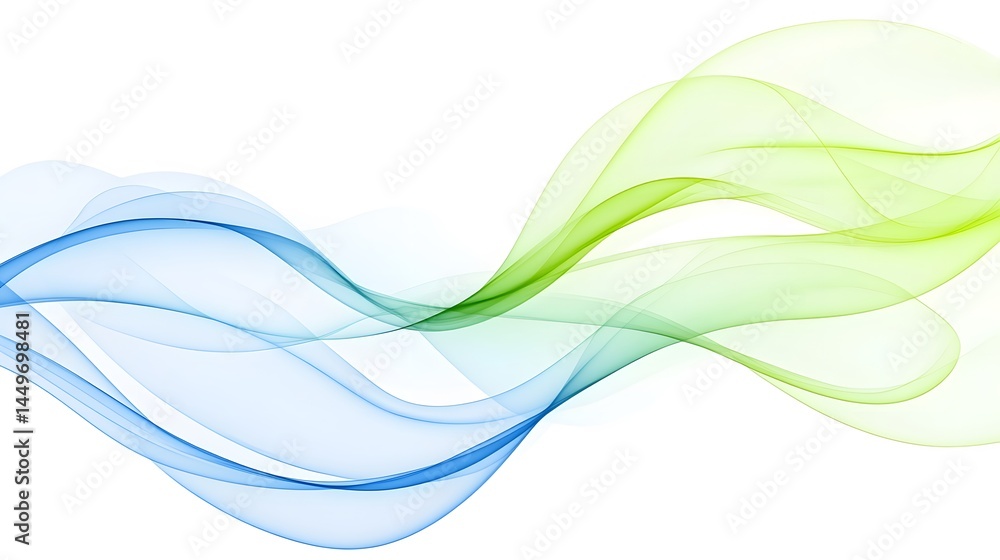 Naklejka premium Abstract Blue and Green Flowing Waves Background