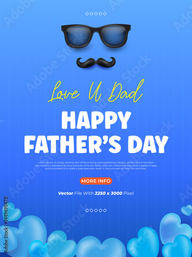 happy father's day poster design illustration