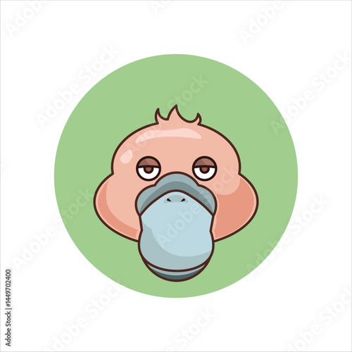 Platypus Head Icon in Colored Style