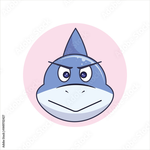 Shark Head Icon in Colored Style