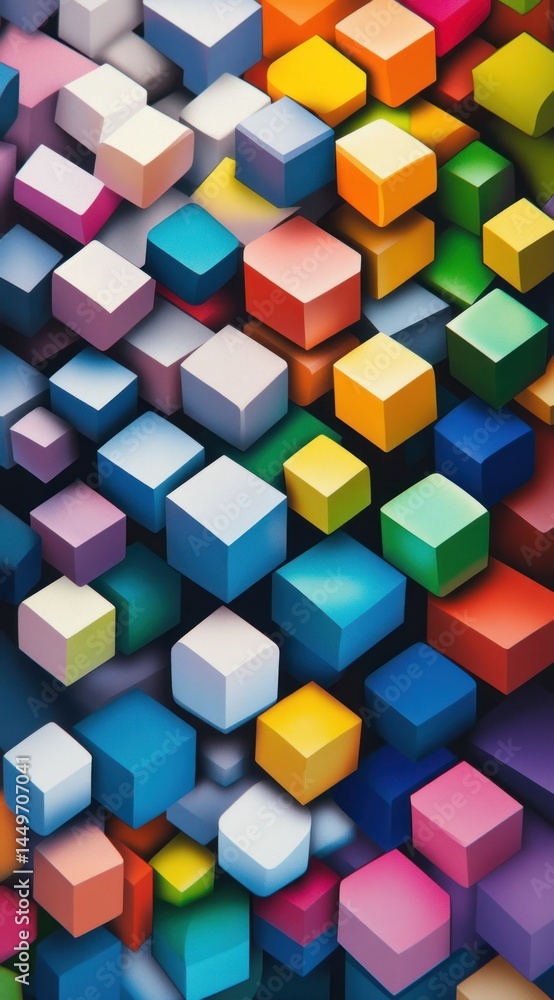 Colorful 3D cubes background design showing abstract pattern for geometric creative concepts Colorful 3D cubes background design showing abstract pattern for geometric creative concepts