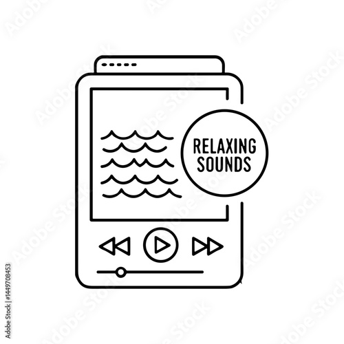 Relaxing Sounds - Anti-Stress Activities Symbol on Digital Device  