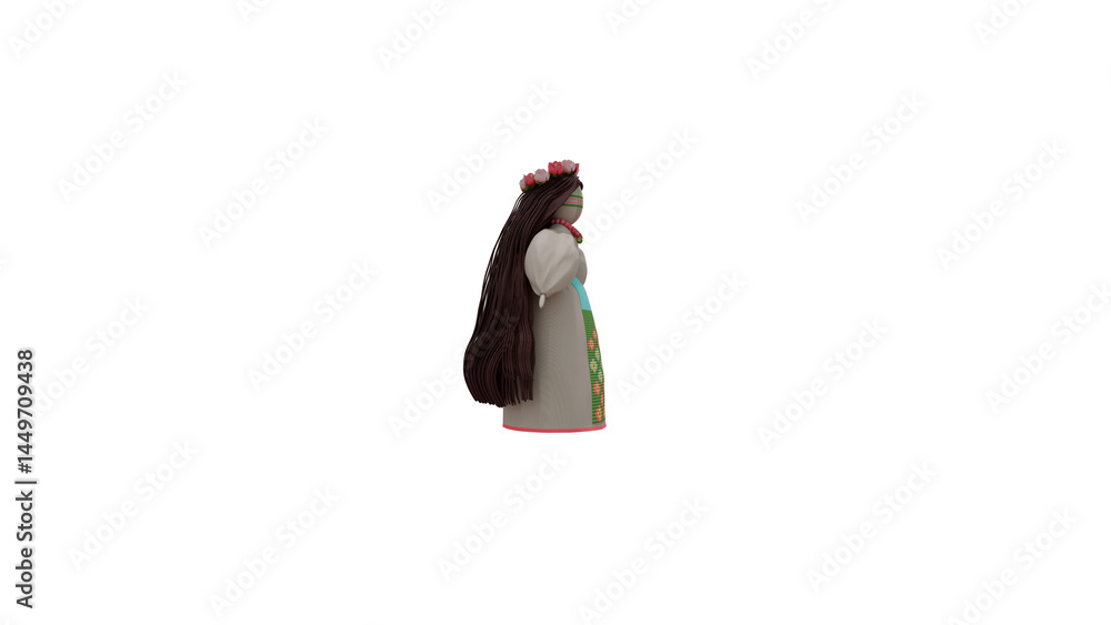 Obraz premium Motanka Ukrainian traditional doll on rural background 