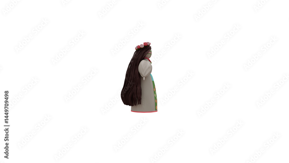 Obraz premium Motanka Ukrainian traditional doll on rural background 