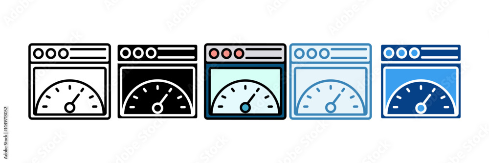 Fototapeta premium Speed Test Icon Set Multiple Style Collection