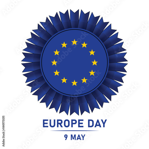 Happy Europe Day Flag 9 May illustration vector design