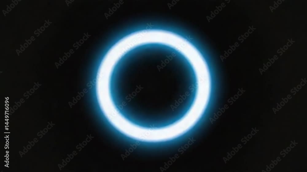 Glowing Ring Light Animation on Dark Background Slow Motion Glowing Ring Light Animation on Dark Background Slow Motion
