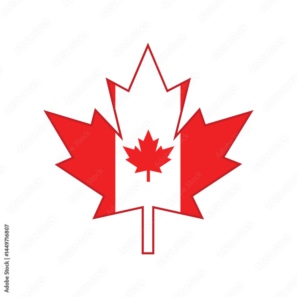 Maple Leaf, Canada Flag, Red Canadian Maple Leaf Vector Illustration. Maple Leaf, Canada Flag, Red Canadian Maple Leaf Vector Illustration.