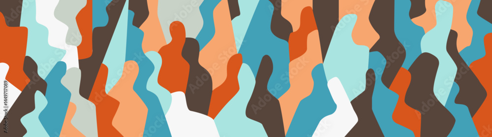 Group of people virtual reality abstract vector background Group of people virtual reality abstract vector background