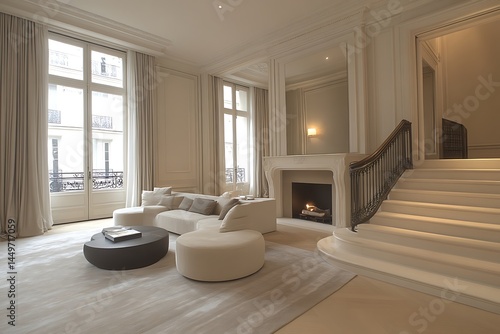 Bright Minimalist Luxury Apartment Living Room