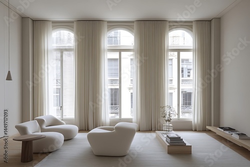 Bright Minimalist Modern Apartment Living Room Interior Design